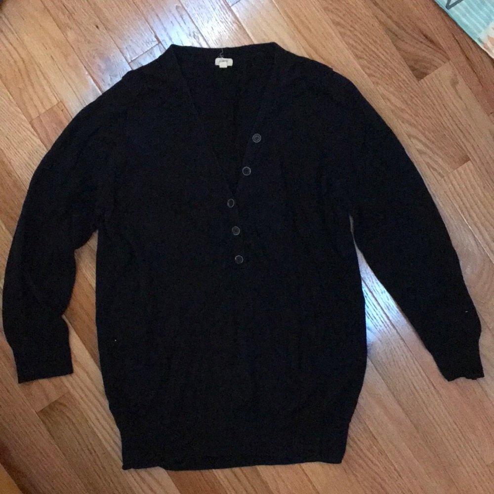 Cute dark blue J-Crew sweater. 3/4 sleeves